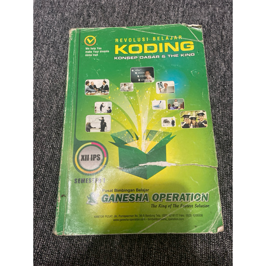 Revolusi belajar Koding konsep dasar & the king xii ips semester 1 Ganesha operation