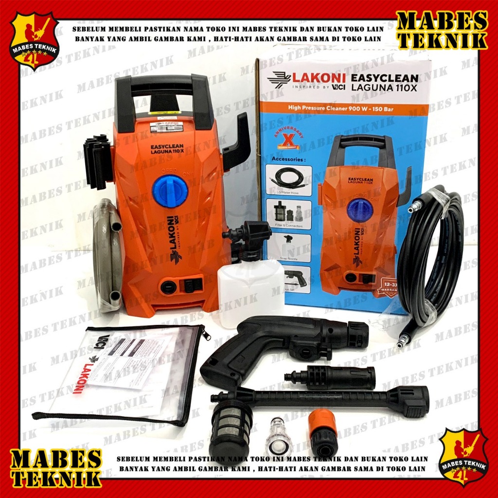 LAKONI LAGUNA 110X JET CLEANER - Alat Cuci Mobil Motor AC High Pressure Jet Washer LAKONI 110 X - NE