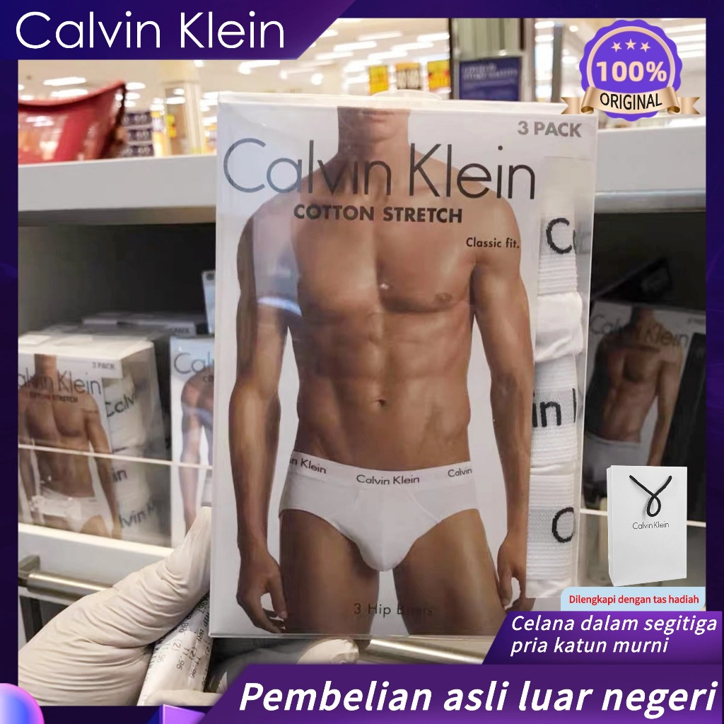 Celana Dalam Pria Calvin Klein Original Authentic-CK Cotton Celana dalam segitiga pria dengan pingga