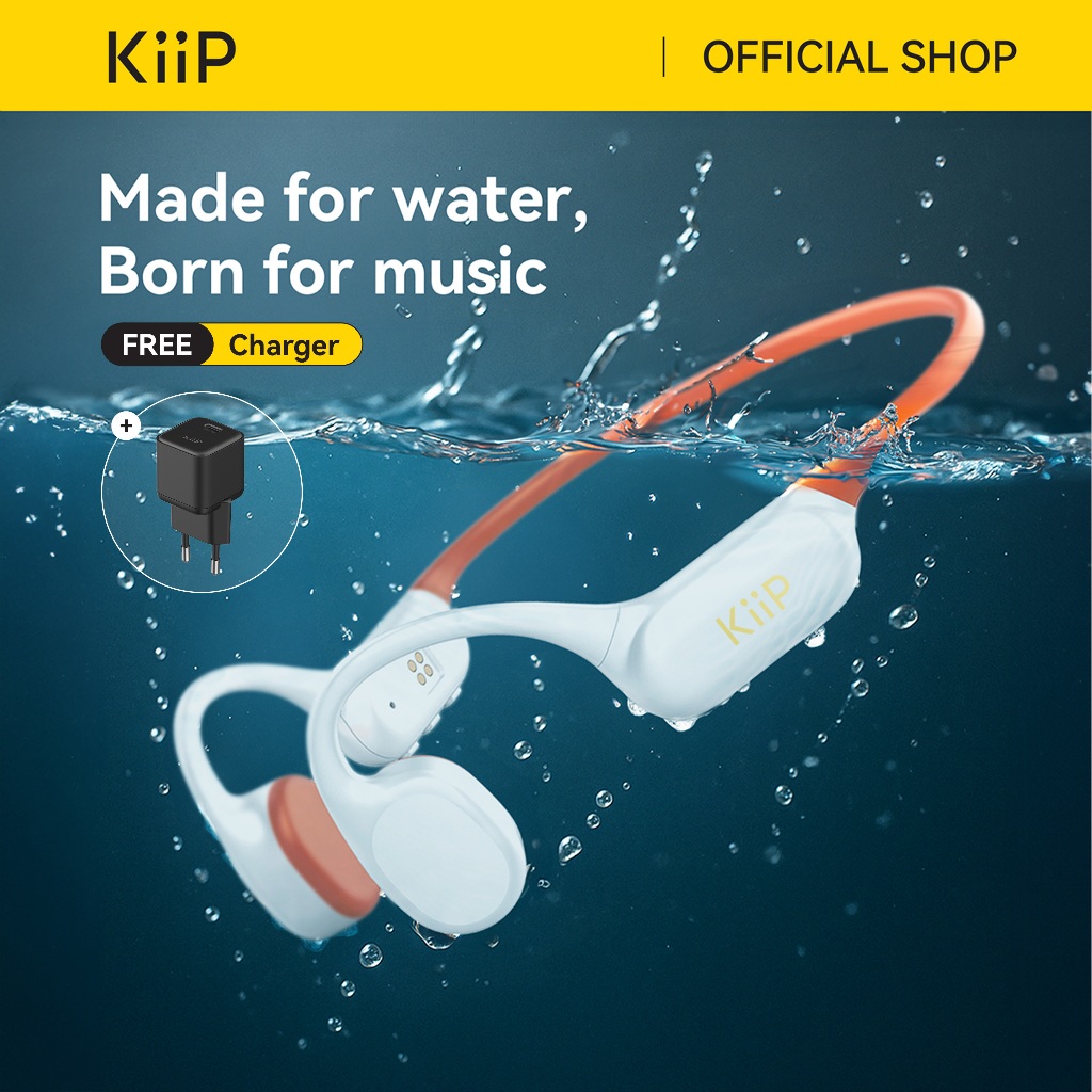 KiiP DTS11 Bone Conduction IPX8 Headset Bluetooth Open Ear Renang Gym With Memory 32GB