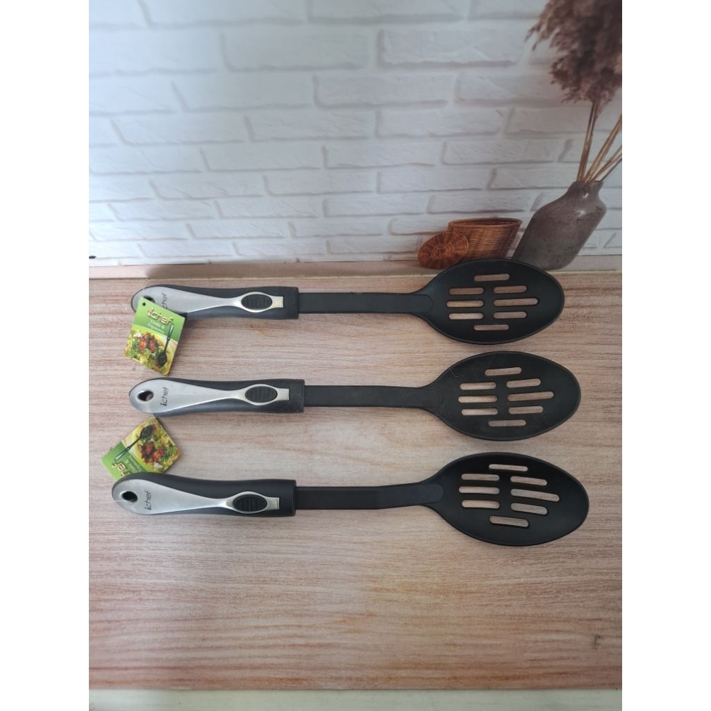 3pcs Ichef Spatula Sodet Sutil Plastik IFA Cookware / Spatula Plastik Lubang