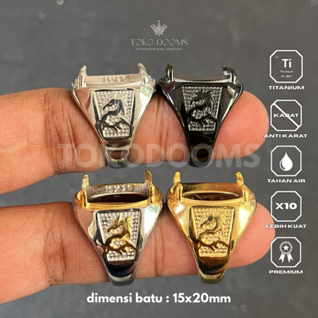 ring cincin emban cakar naga [TITANIUM] 15x20 super elegan super halus