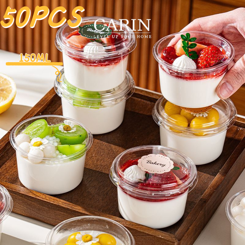 50PCS Puding Jelly Cup / Gelas Puding Kecil  / Jelly Salad Buah Kekinian Yoghurt Salad Cup