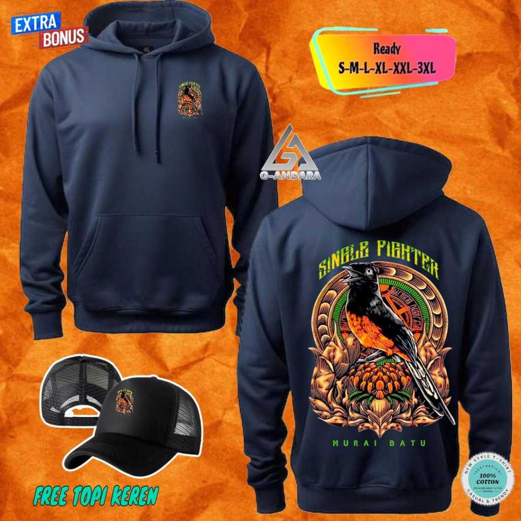 HOODIE JUMPER SINGLE FIGHTER MURAI BATU READY BONUS TOPI