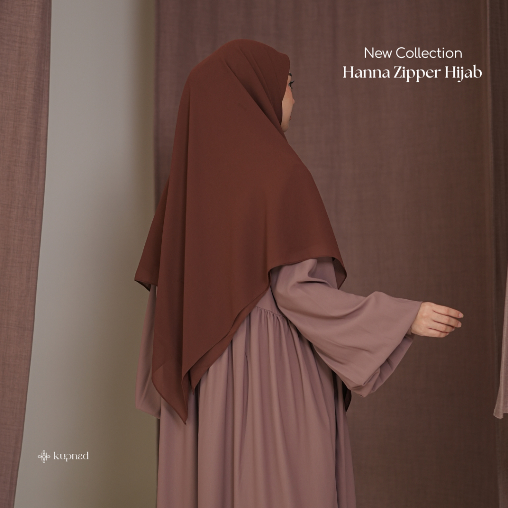 KUPNAD | Hijab Segi empat Zipper Resleting | Hanna Hijab Zipper
