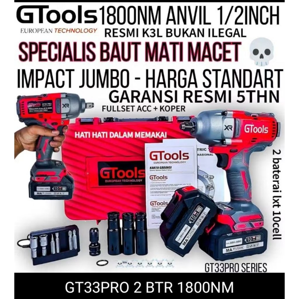 Mesin impact batrai GTOOLS baru