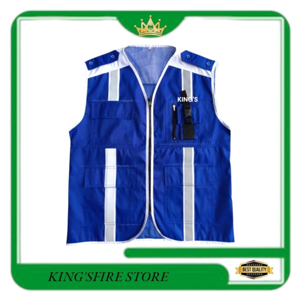 SAFETY VEST / ROMPI SAFETY KOMBINASI BENHUR PUTIH /ROMPI PROYEK