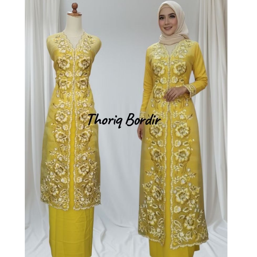 BAHAN KEBAYA ORGANZA BORDIR SUJI KHAS BUKITTINGGI