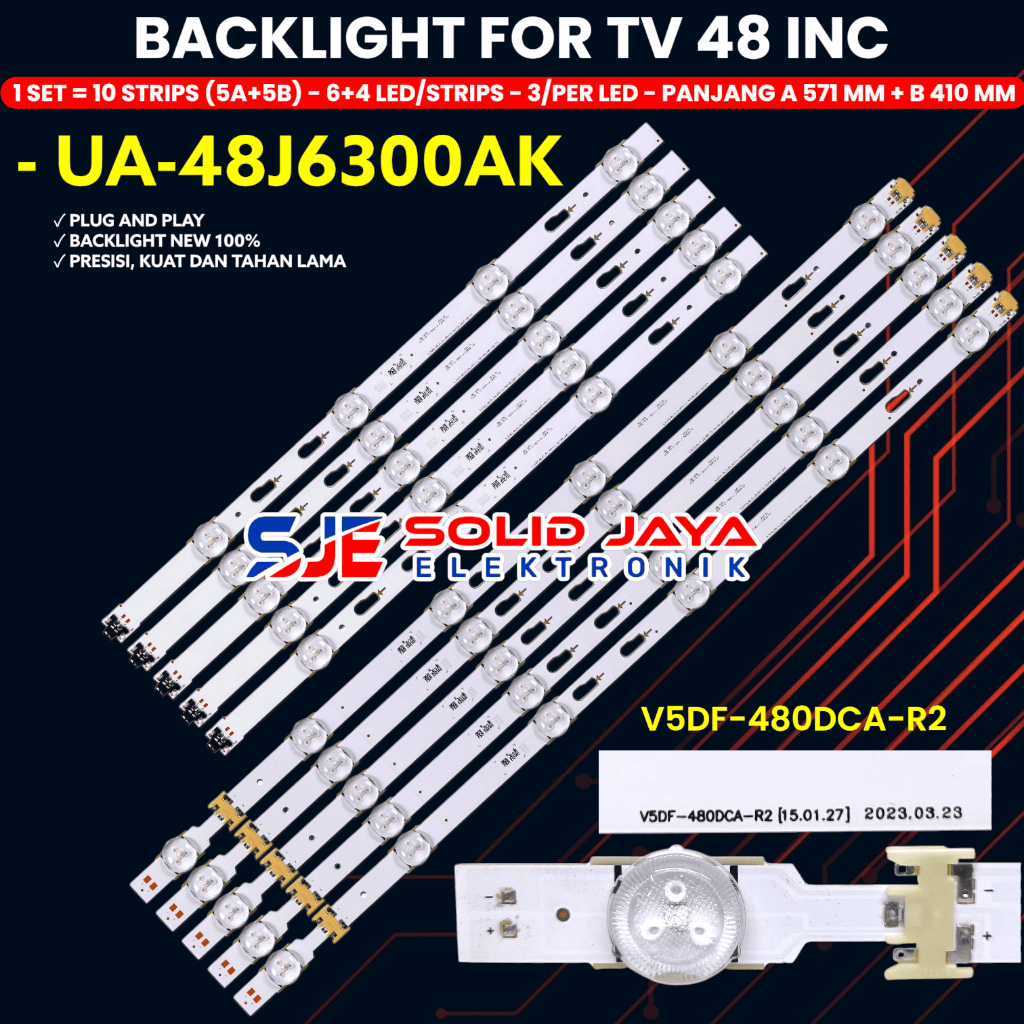 BACKLIGHT TV LED SAMSUNG 48 INCH 48J6300 UA48J6300 UA48J6300AK 48J6300AK UA-48J6300AK LAMPU BL 48J