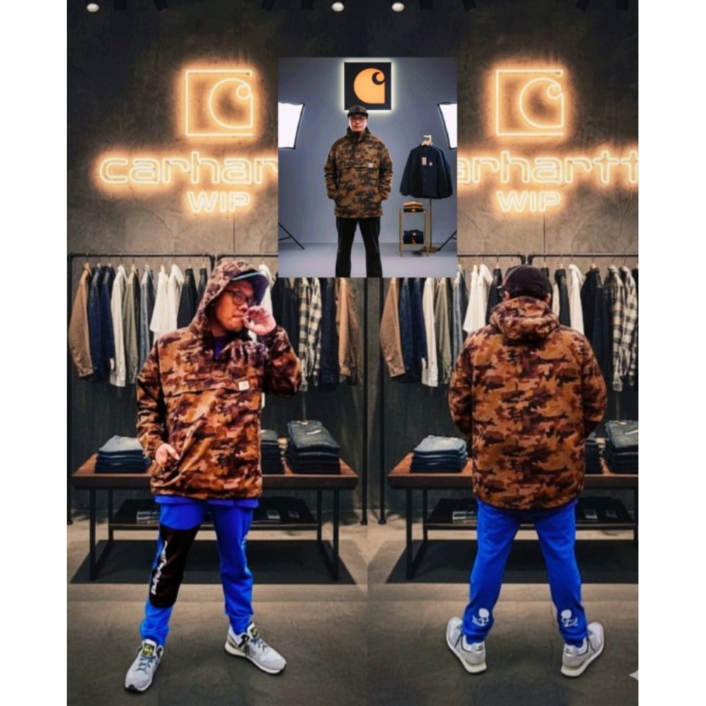 WIP CARHARTT HOODIE AMERICAN SCRIPT CAMO