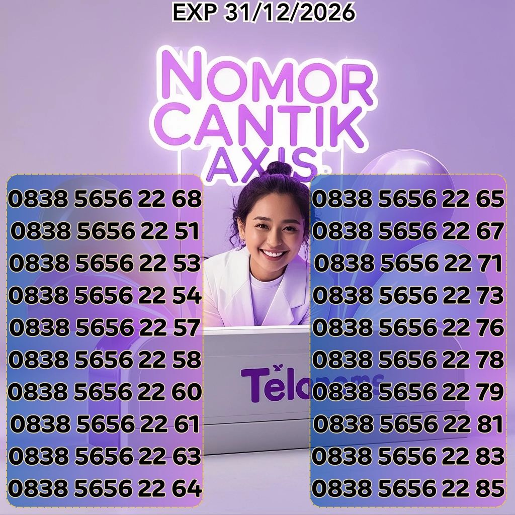 Nomor Cantik Axis Reguler Seri 0838 5656 22 XX  Harga mulai 17ribu