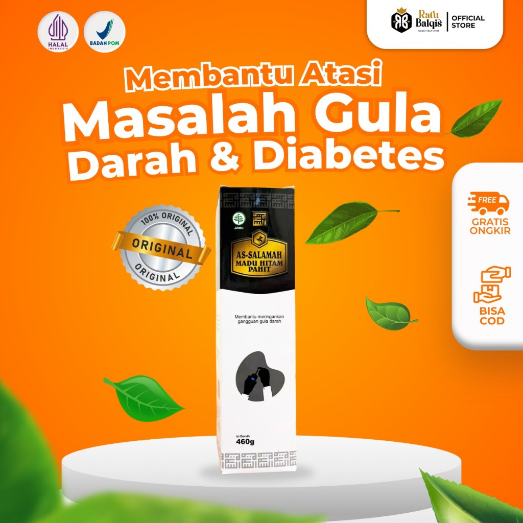 Madu Hitam Pahit Plus Propolis 460 Gram, Madu Pahit Untuk Diabetes As Salamah