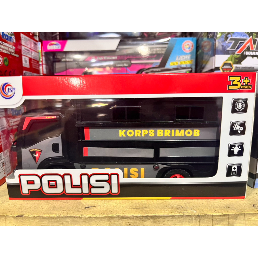 Mainan Mobil Polisi Brimob Anak  lampu dan suara– Mainan Mobil Aki Miniatur Polisi 3+ Tahun