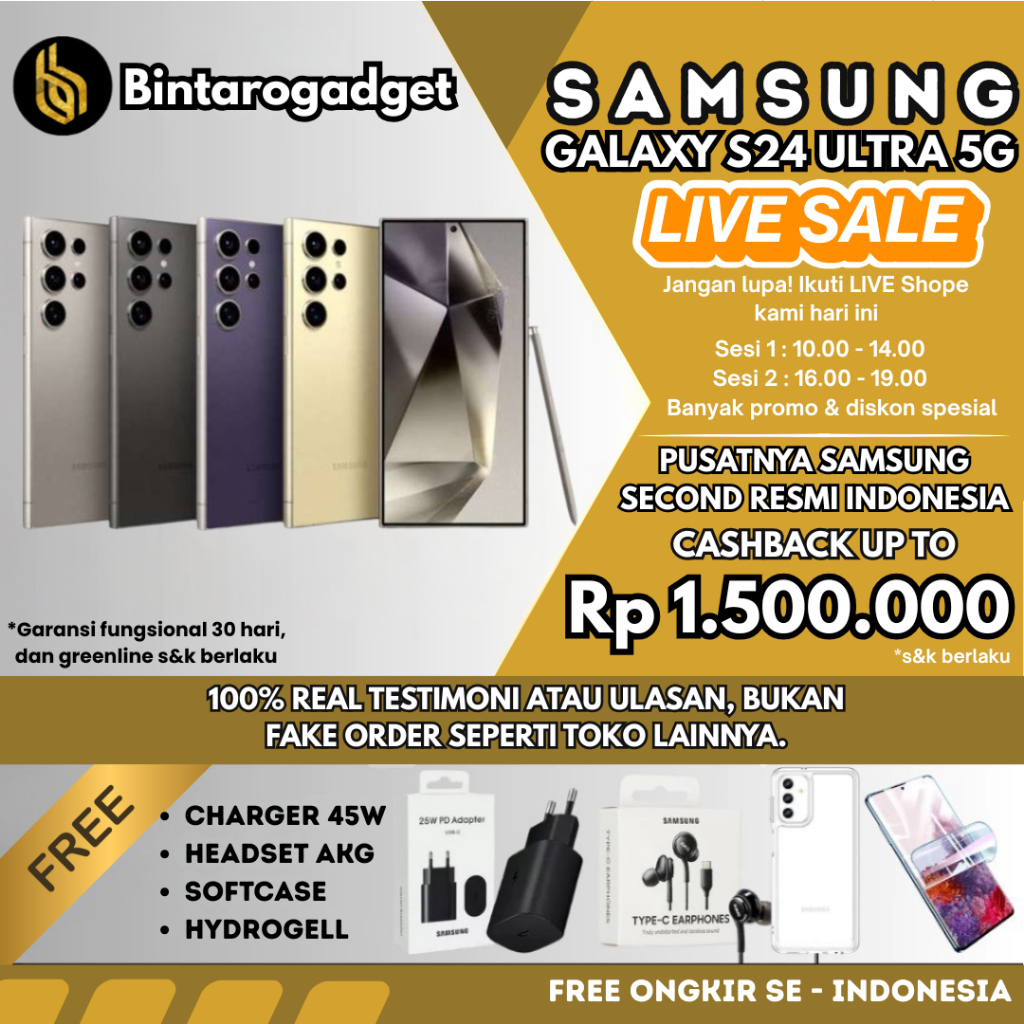 Samsung Galaxy S24 Ultra 5G SEIN | S24 Plus | S24 | S24 FE | 1TB 512GB 256GB Second Fullset Original