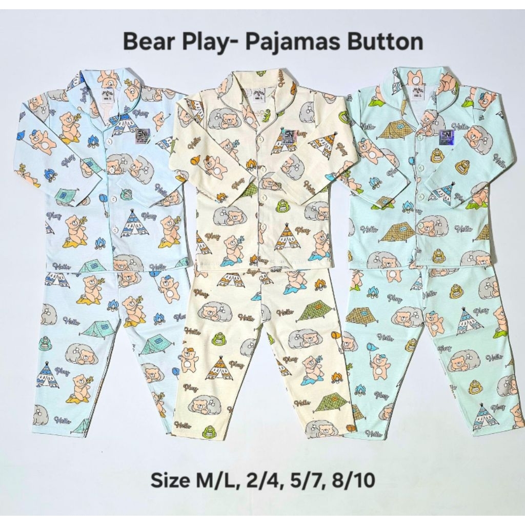 Chery House Piyama Anak Laki Laki  - Piyama Anak Cowok Lengan Panjang Celana Panjang Kancing