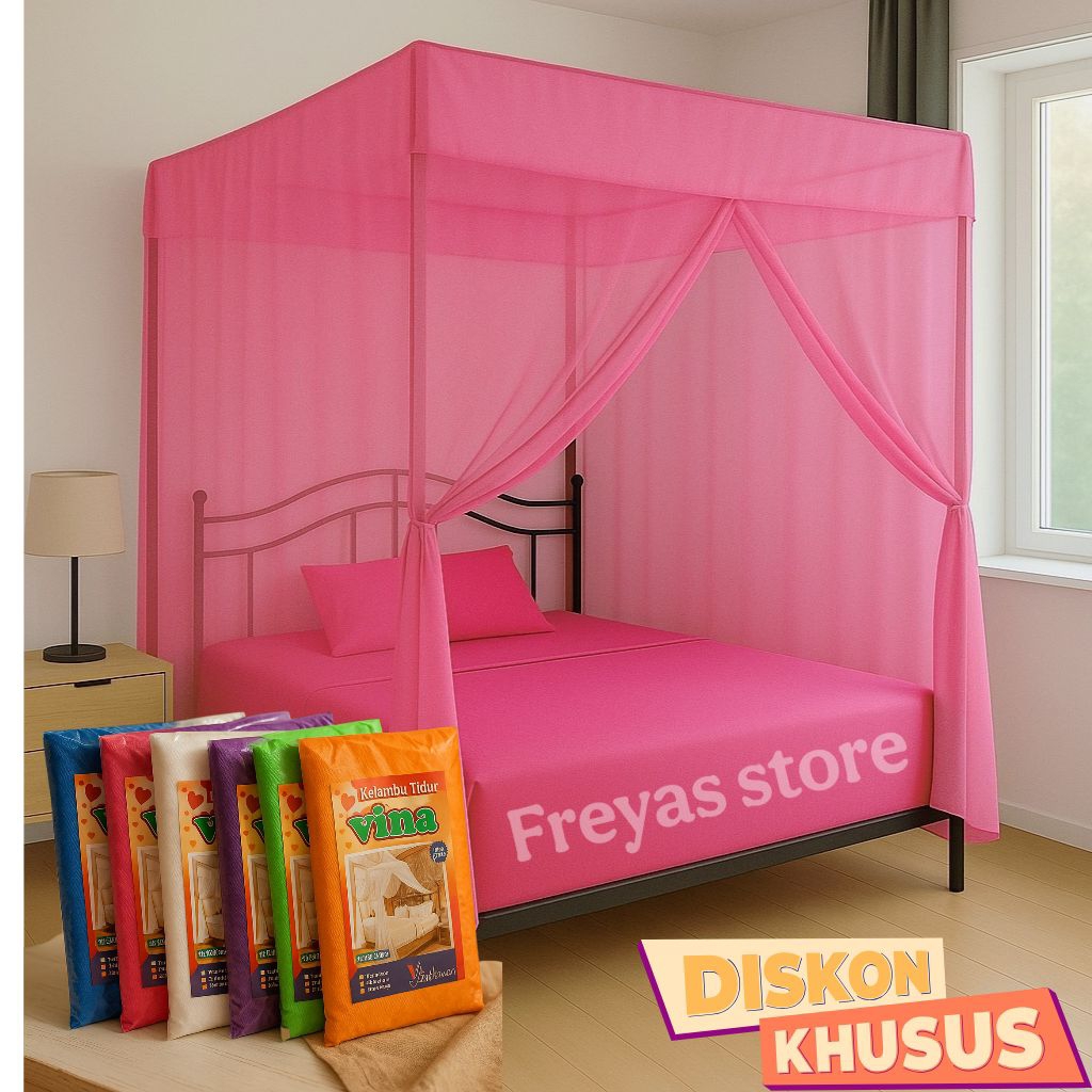 Kelambu Anti Nyamuk Motif Polos Ukuran 120 x 200 - 200 x 200