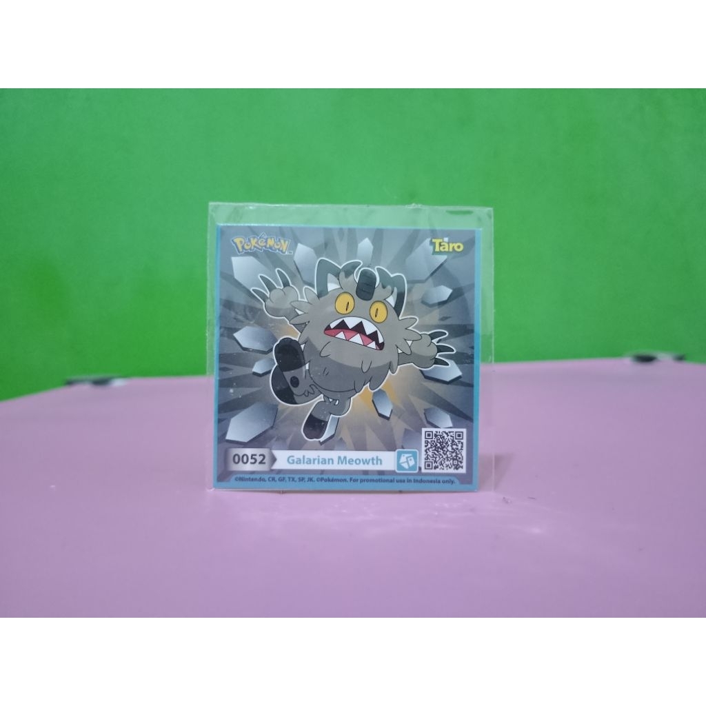 Stiker / Sticker TARO x POKEMON - GALARIAN MEOWTH - Nintendo New Murah Retro Vintage Rare Koleksi Ma