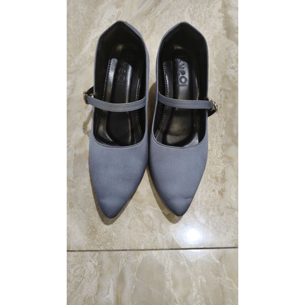 byeol official mary jane shoes blue heels size 38