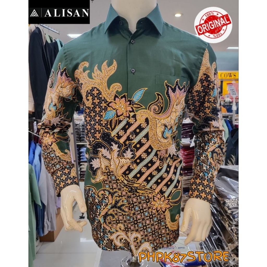 ALISAN KEMEJA PANJANG BATIK TRADISIONAL,KEMEJA PANJANG BUAT KONDANGAN BAHAN ORIGINAL