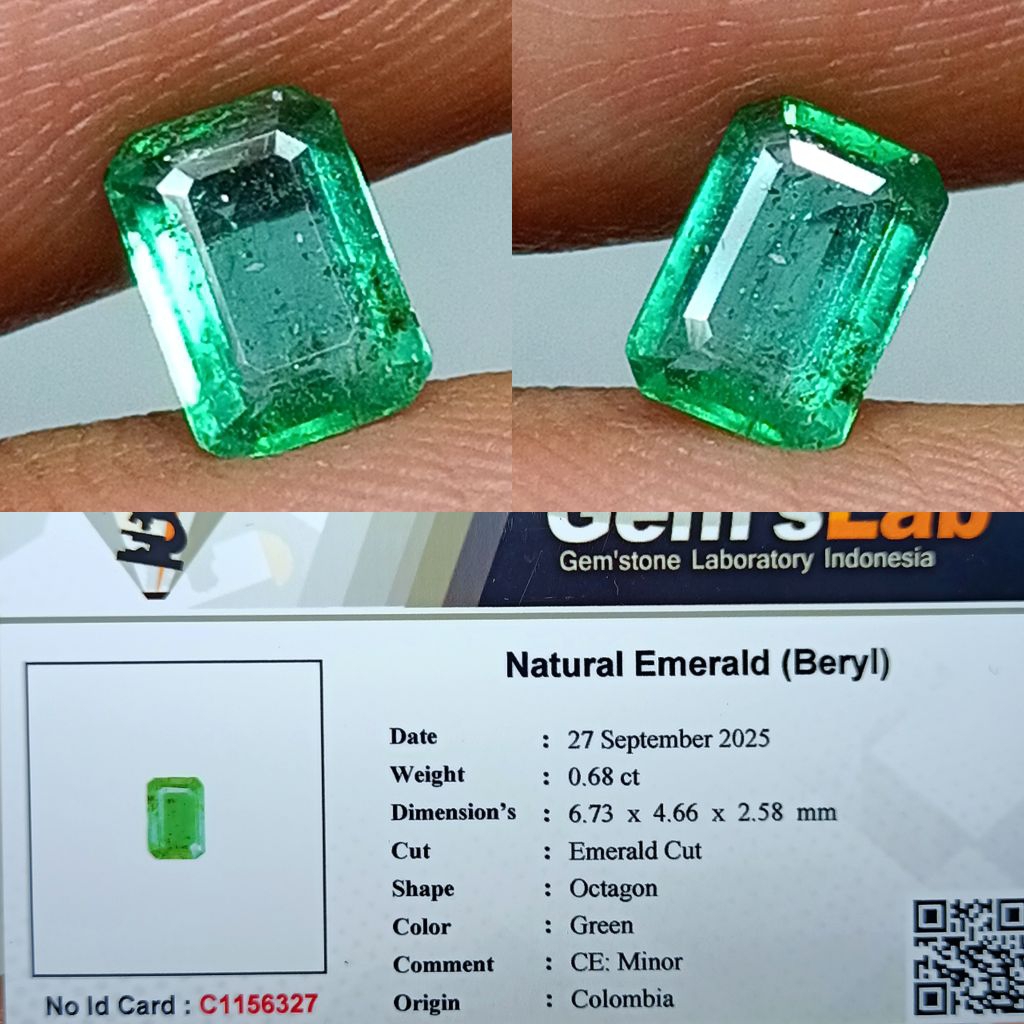 NATURAL EMERALD BERYL COLOMBIA ZAMRUD MEMO GLI