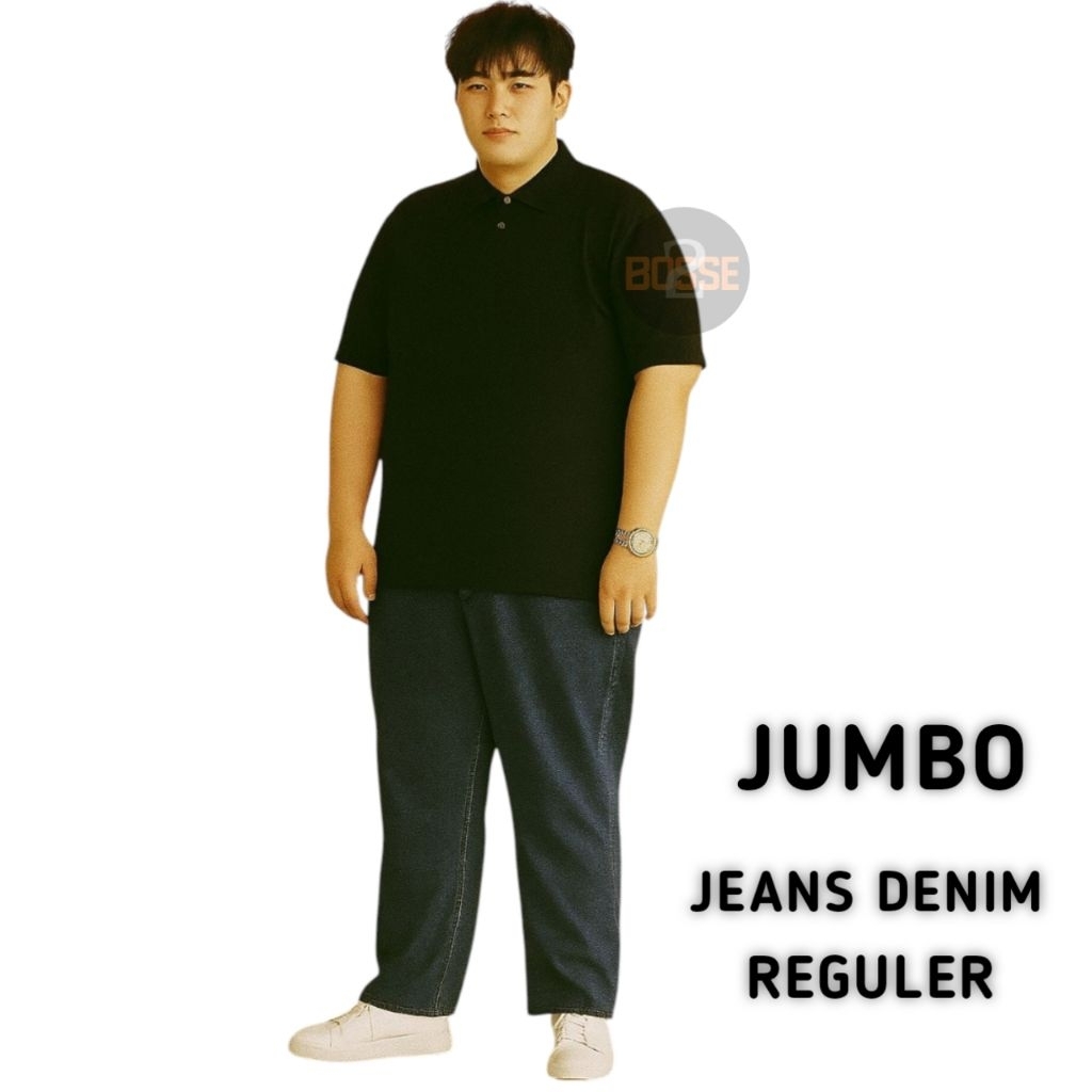 -Bosse2- Celana Jeans Super Jumbo Melar/ Jeans Panjang Standar Reguler Pria/ Jeans Reguler Melar