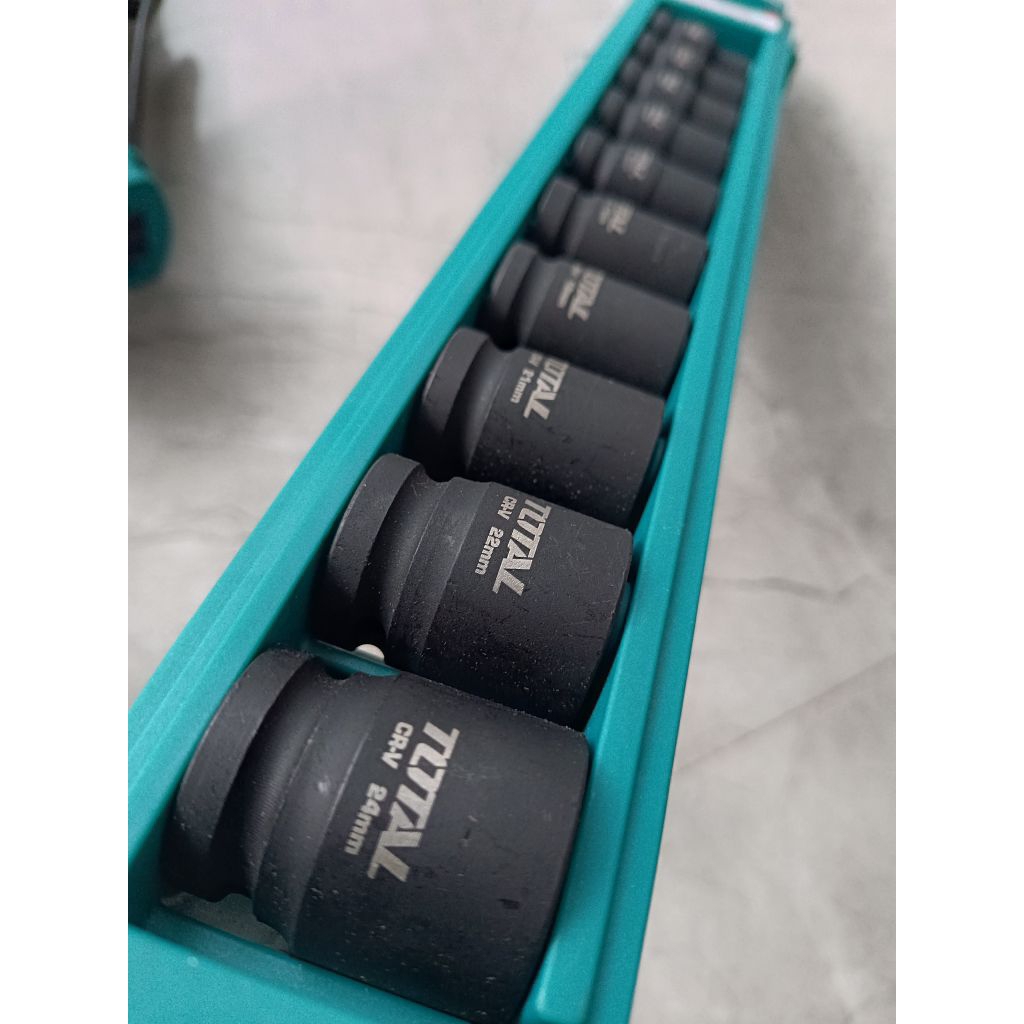 TOTAL Shock Impact Wrench Mata Sok Set 1/2 inch Cr-V Bekas Belum Pake