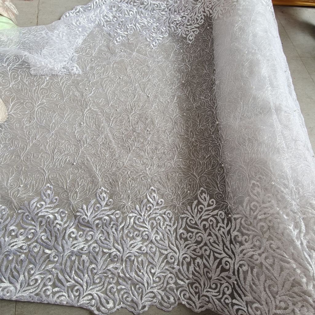 kain tille gaun bordir premium.