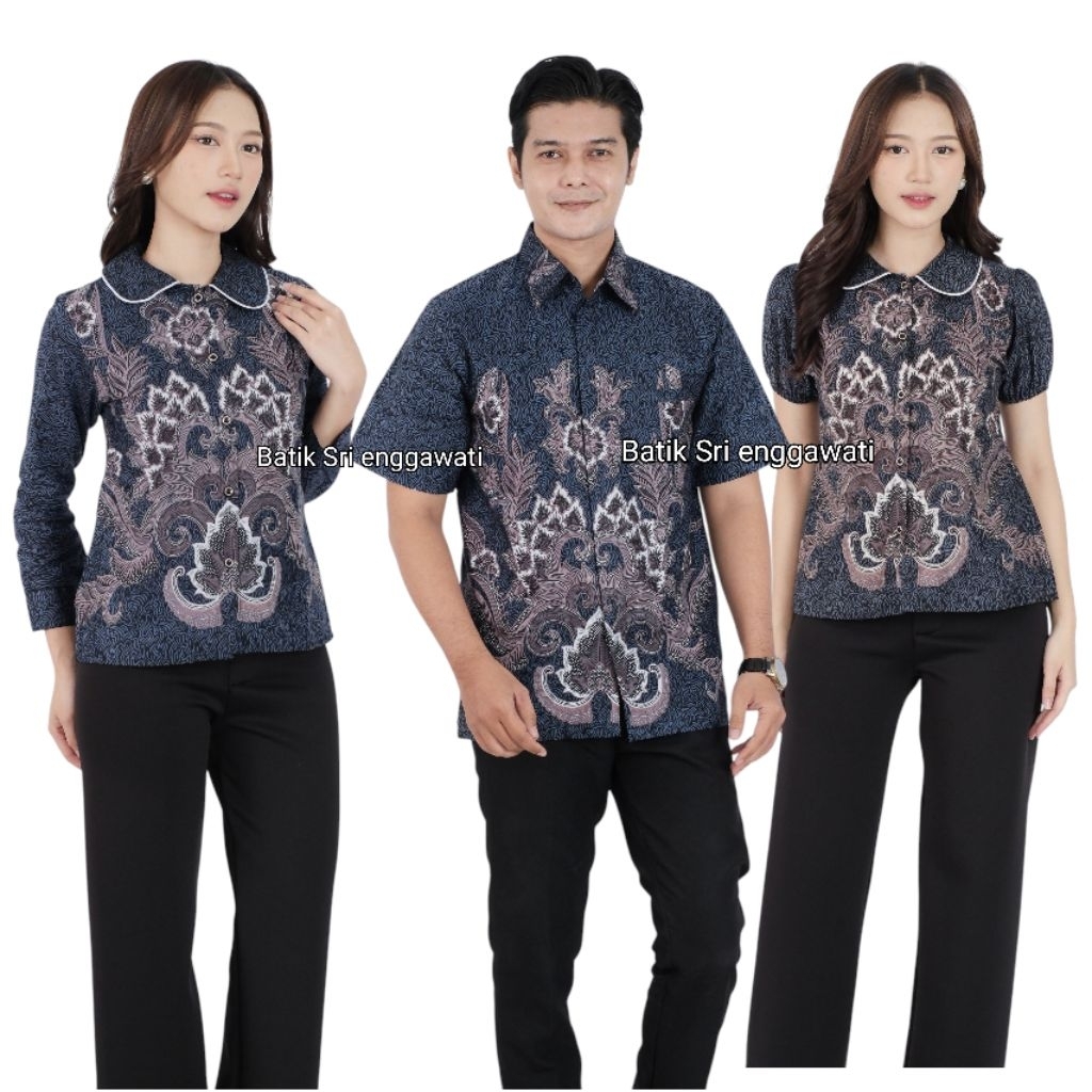 Batik Sri Enggawati - Atasan Batik couple/atasan Batik wanita/Hem Batik Pria/Batik Seragam/Baju Kerj