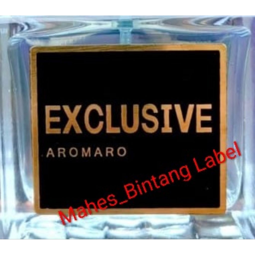 Label plate untuk parfum custom.