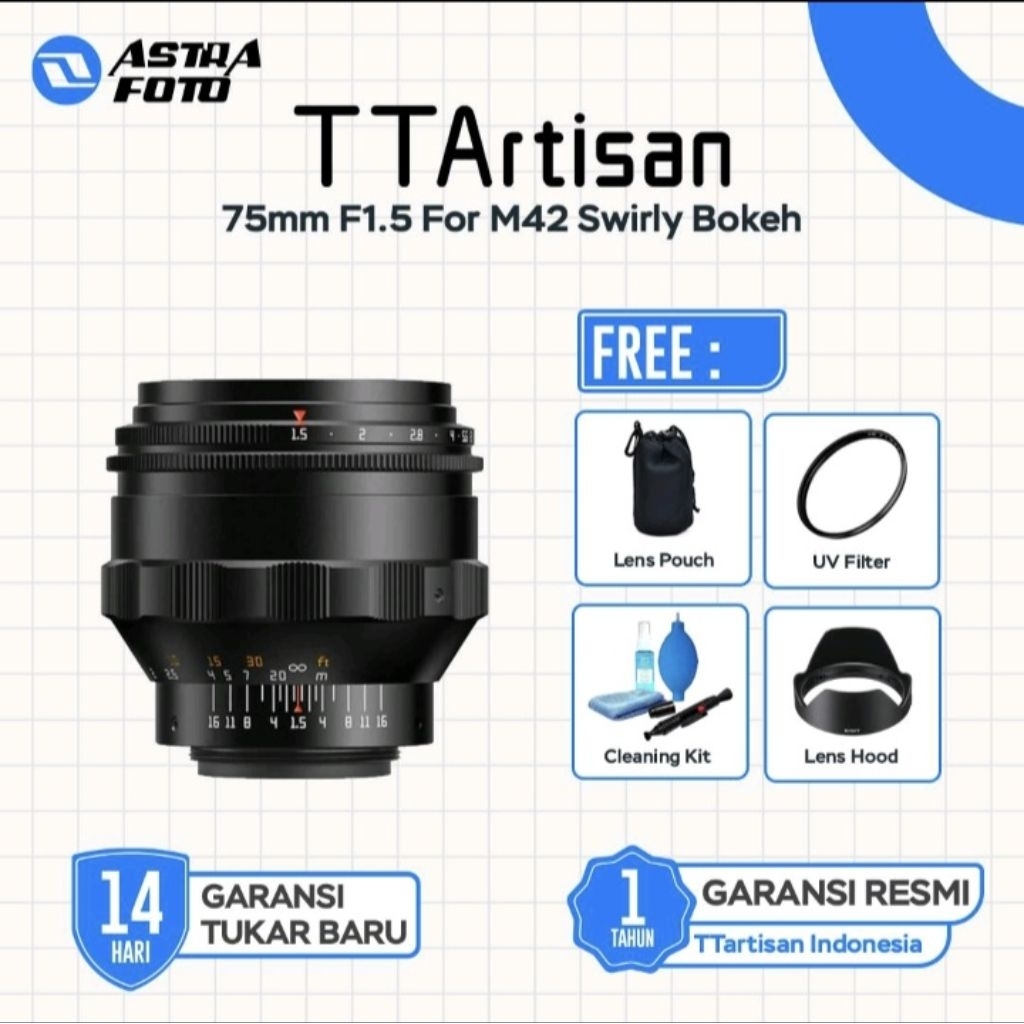 TTARTISAN 75mm F1.5 For M42 Swirly Bokeh