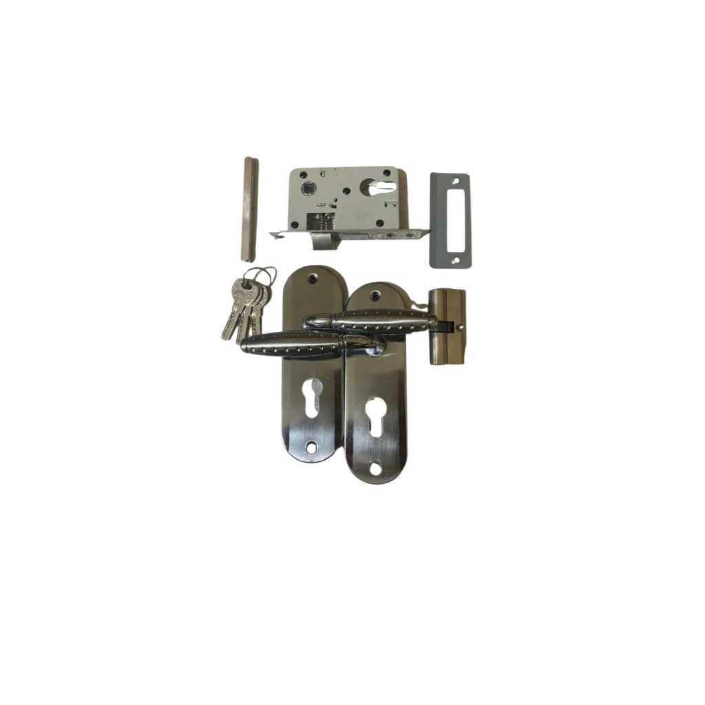 KUNCI PINTU HANDLE CONNEXT GAGANG PINTU KECIL SILVER 546-115 / KUNCI PINTU SET