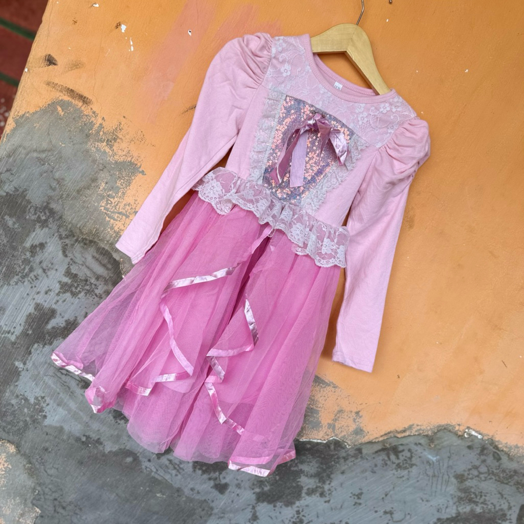 preloved dress pesta rok tutu anak 5-6 tahun