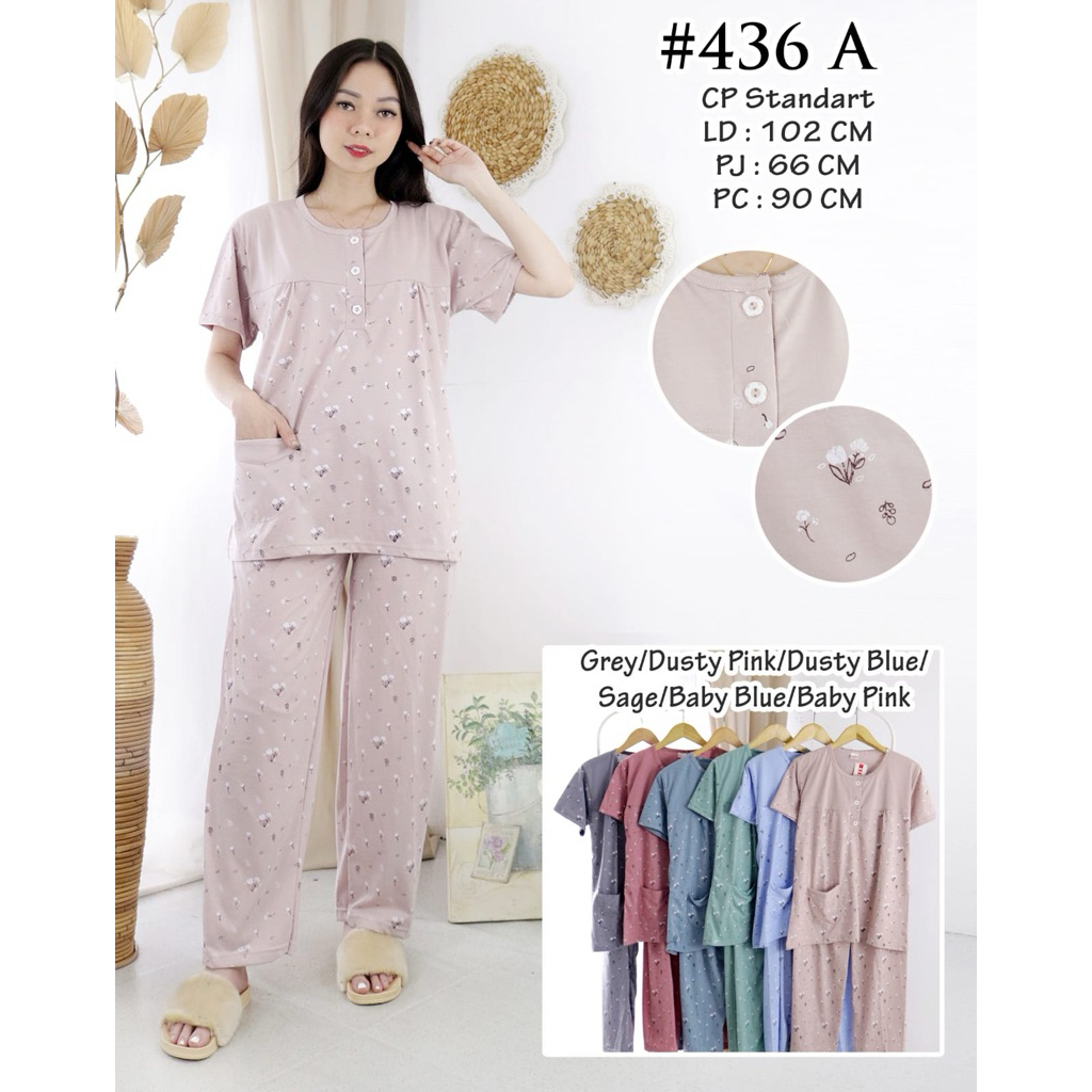 stelan baju tidur wanita dewasa benova tangan pendek celana panjang