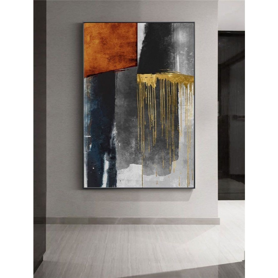 Lukisan Abstrak Handmade - Hiasan Lobi Hotel dan Kamar Tidur 150 x 100 cm Plus Frame