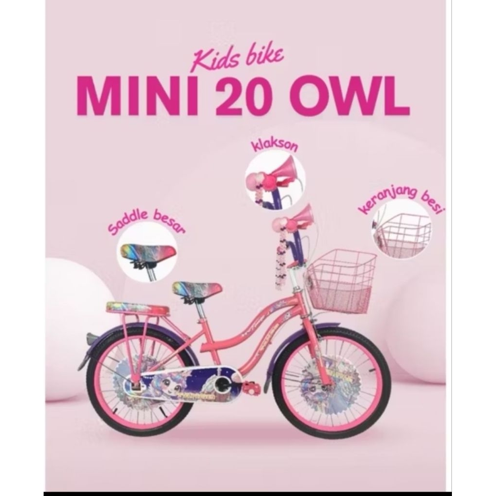 Sepeda Anak mini ctb 20” Tango Owl Anak 8 tahun perempuan merk tango sNi murah promo bisa paylatter