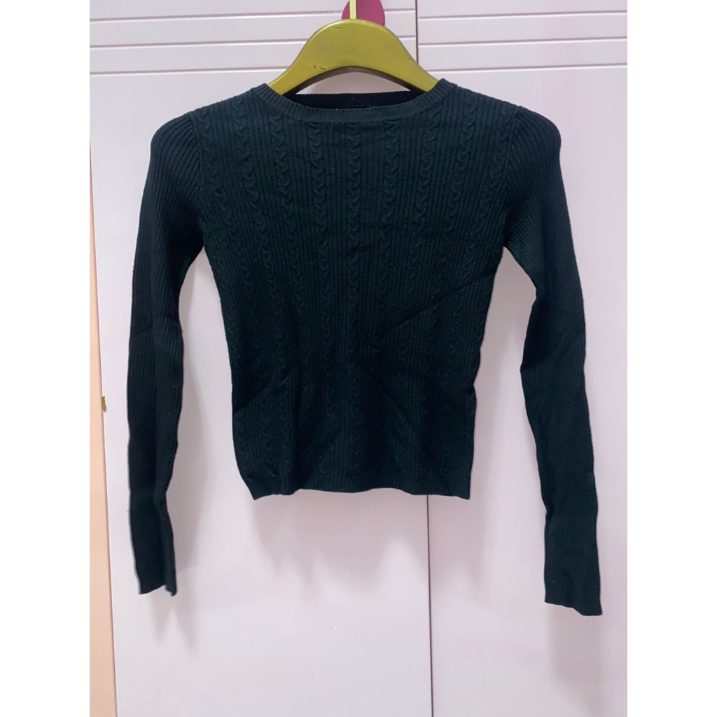 Zara Top Knit Rajut Black