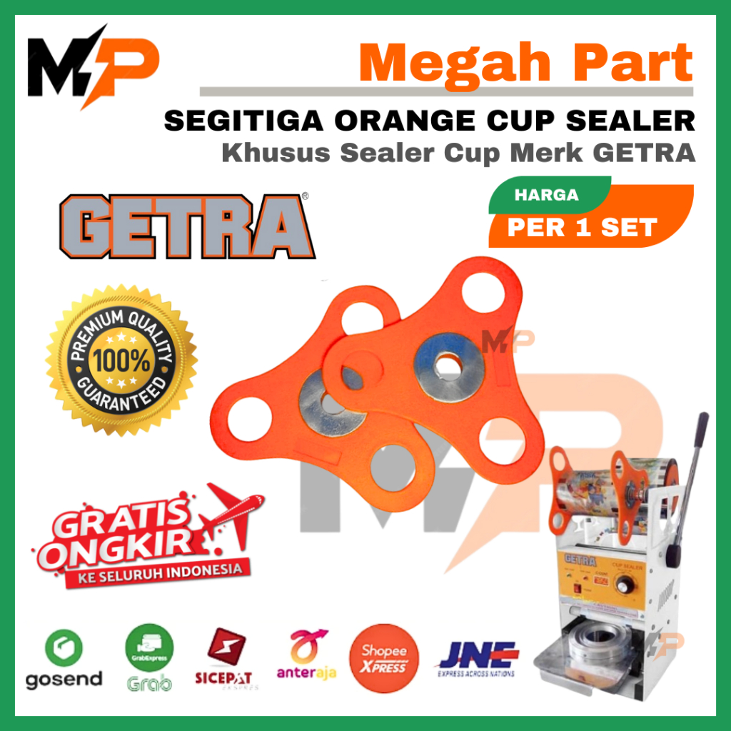 SPAREPART SEGITIGA ORANGE CUP SEALER GETRA HIGH QUALITY (HARGA UNTUK 2 PCS) | SEGITIGA PENJEPIT ROLL