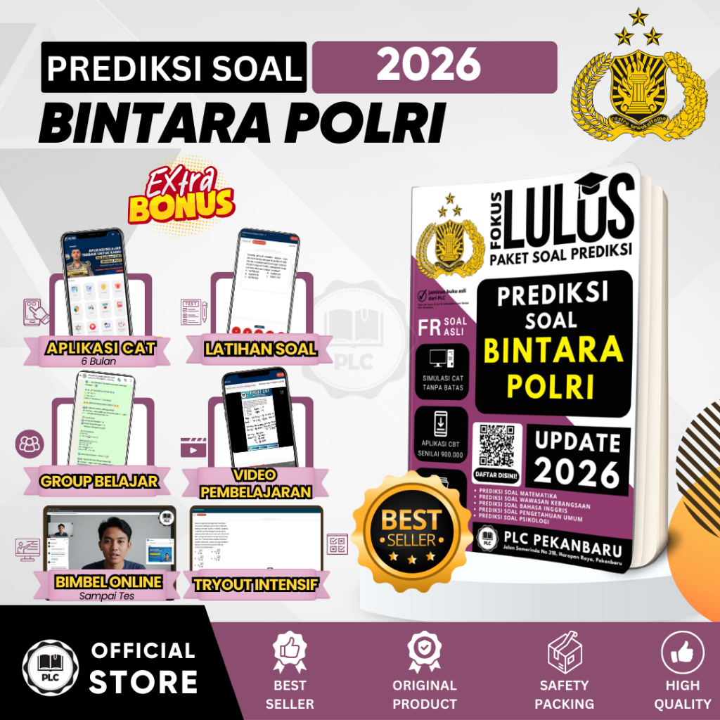 PLC - Buku Bank Soal Prediksi Persiapan Tes Masuk Bintara POLRI 2026