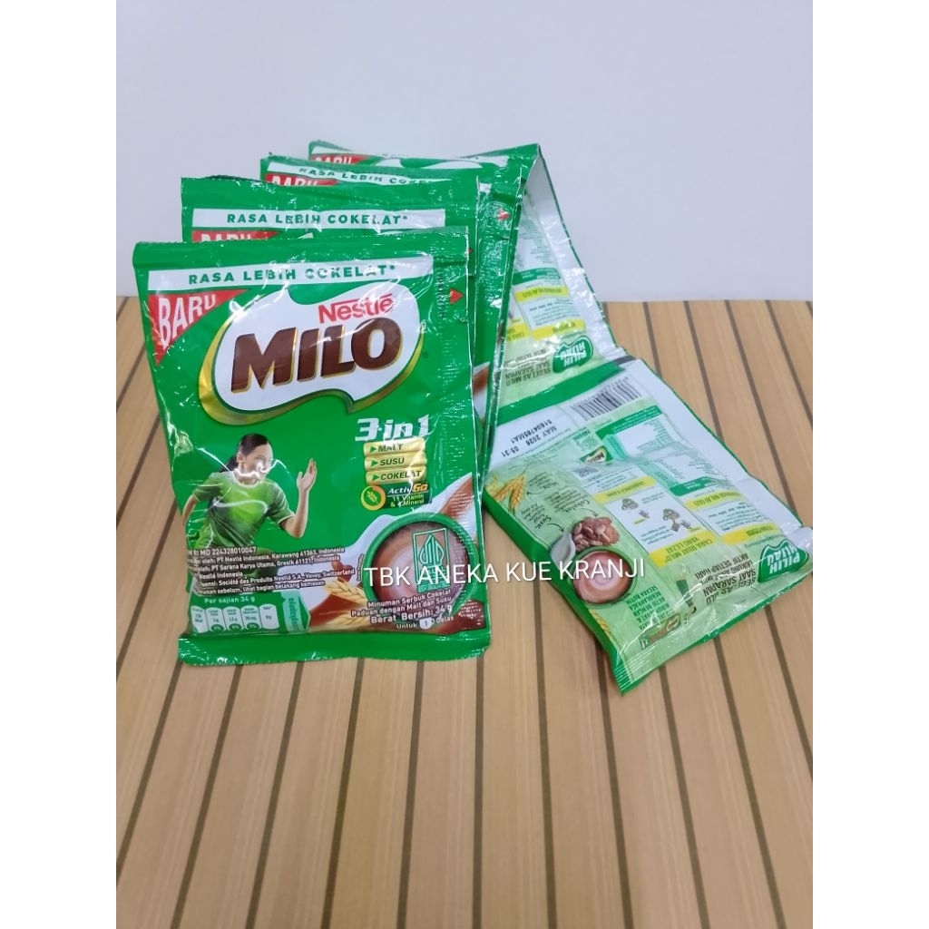 MILO 3IN1 / SUSU COKLAT MILO 3 IN 1 1 RENCENG ISI 9 SACHET / 1 RENCENG MILO 3 IN 1 / SUSU COKLAT