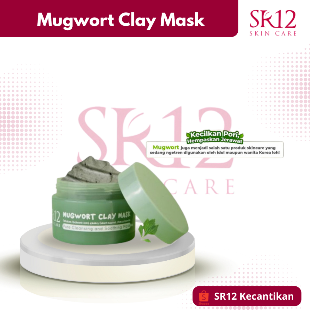 Mugwort Clay Mask SR12 Masker Wajah Jerawat Dan Kusam Bpom Viral Korea Charcoal