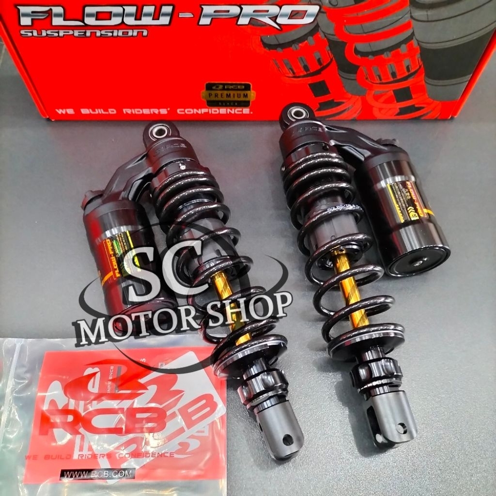 Shock tabung RCB racing boy flow pro black series 275mm aerox old - aerox new