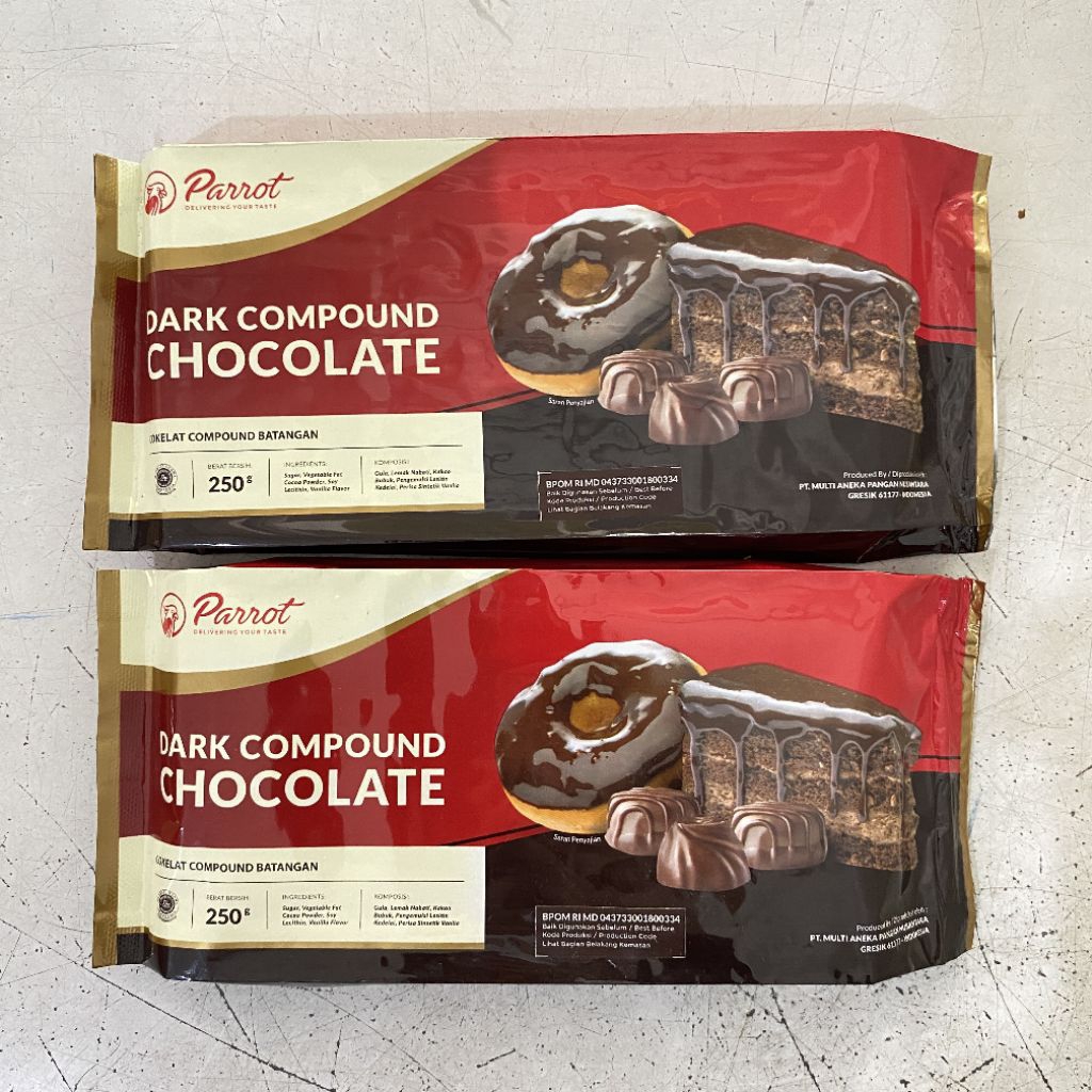 Parrot dark compound chocolate 250 gram | parrot cokelat compound