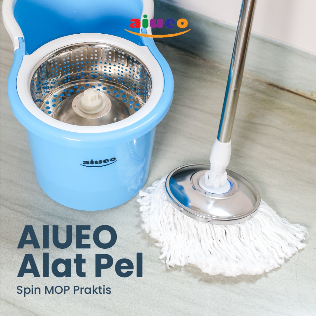 Pel Lantai 360° Microfiber + Ember Otomatis – Alat Pel Rumah Multifungsi