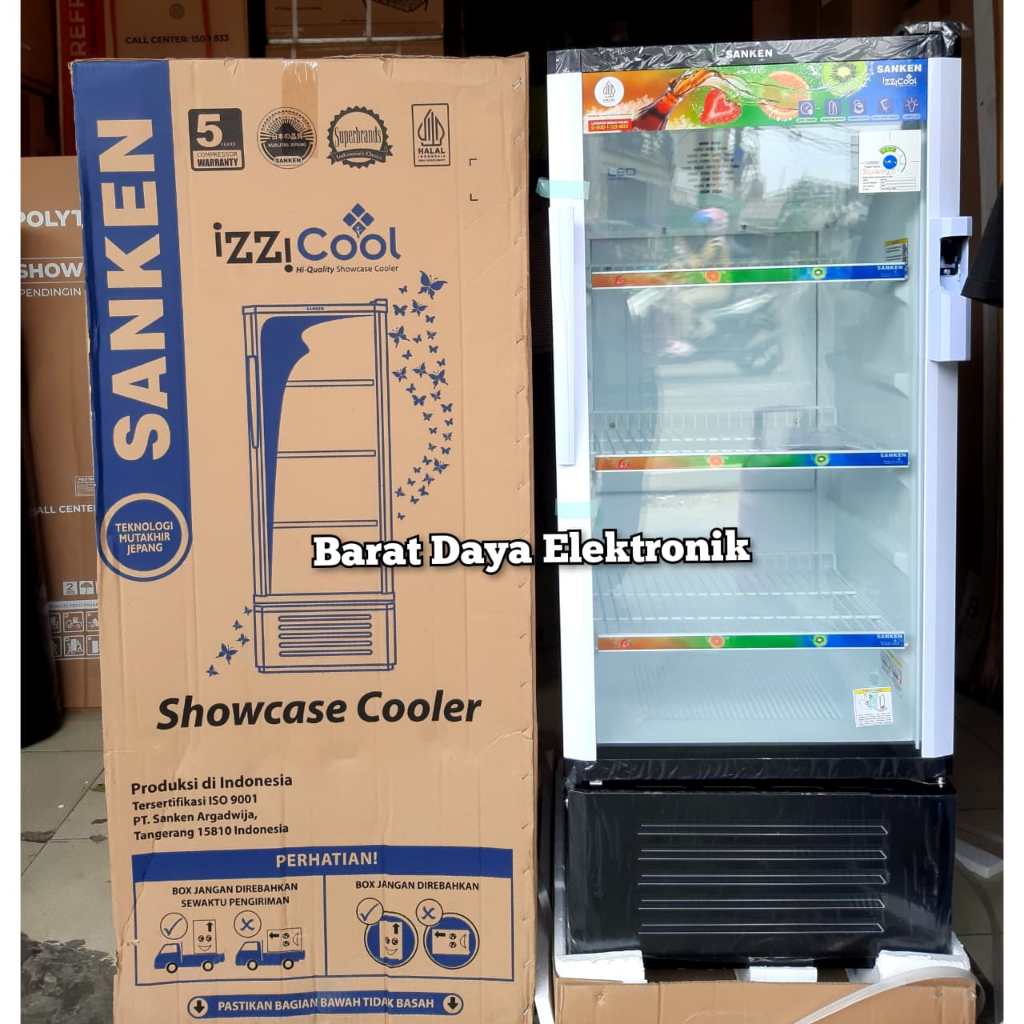 Showcase Sanken SRS-189 BK/ MR Kulkas Pendingin Minuman