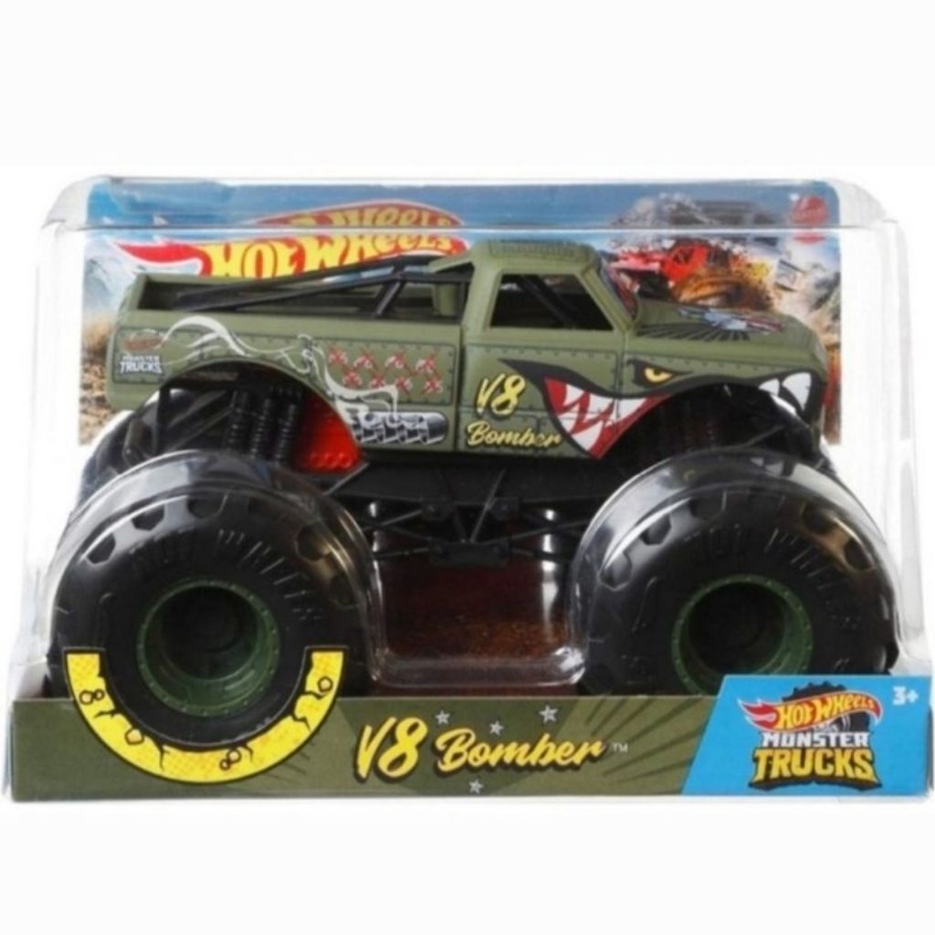 Mainan Mobil Hotwheels Monster Truck Oversized 1:24 / Hot wheels V8 Bomber Besar