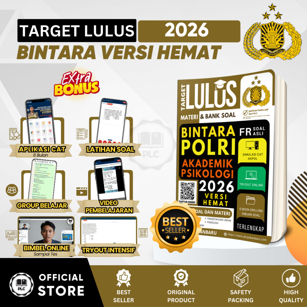 PLC - Buku Materi & Bank Soal Persiapan Tes Masuk Bintara Polri 2026 - Versi Hemat