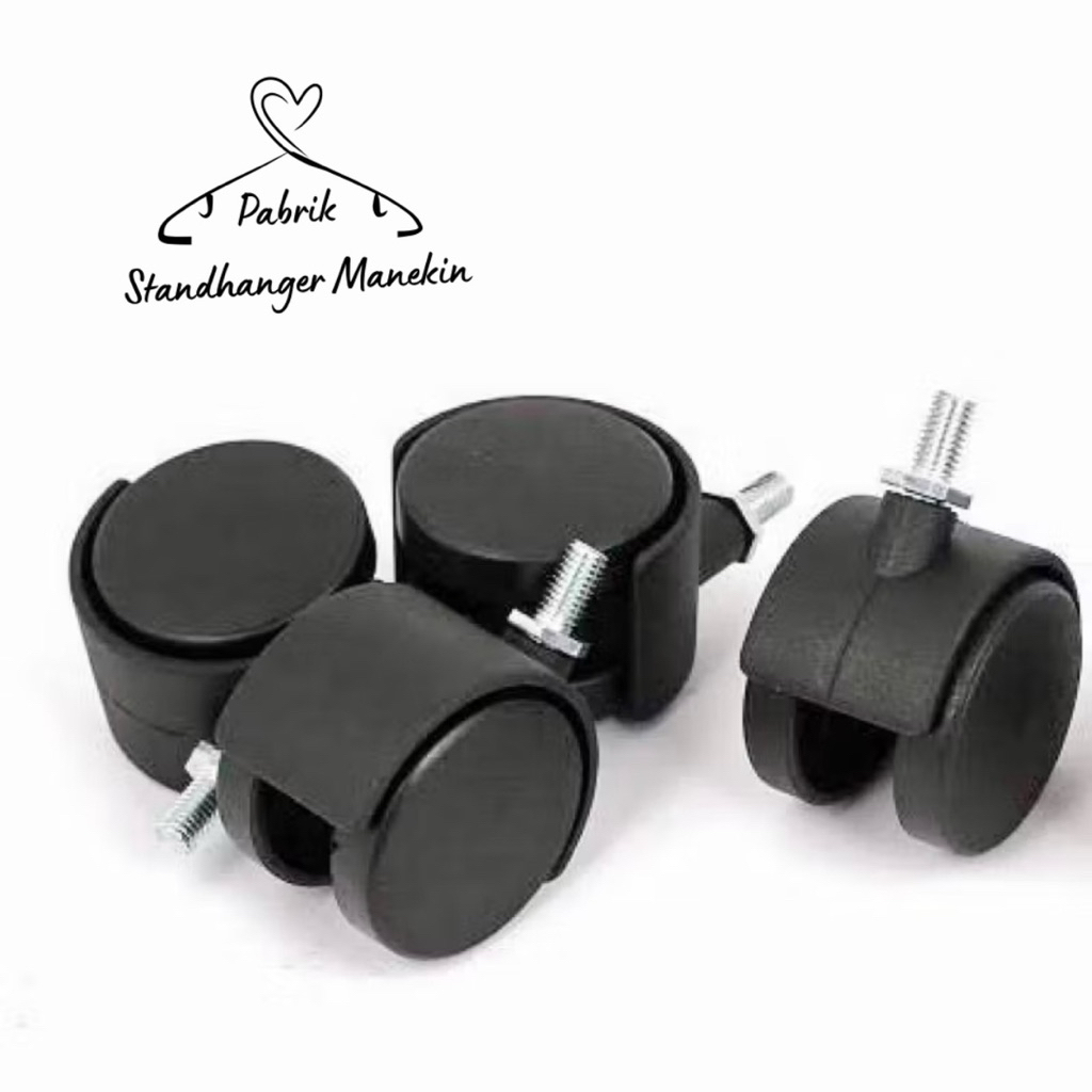 Roda Plastik StandHanger - Roda Gawang Hanger Baju - Roda Plastik Serbaguna - Roda Putar - Roda Plas