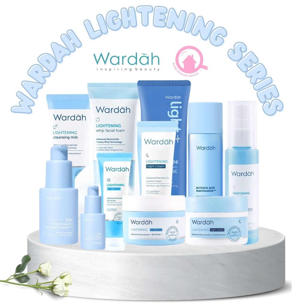 Wardah lightening skincare series/wardah lightening serum/wardah lightening cream & face toner