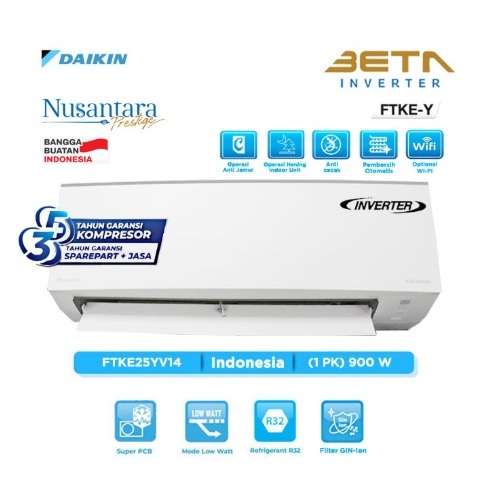 PENGIRIMAN KHUSUS MAKASSAR GOWA AC Split BETA Inverter FTKE-Y Series R32 1 PK