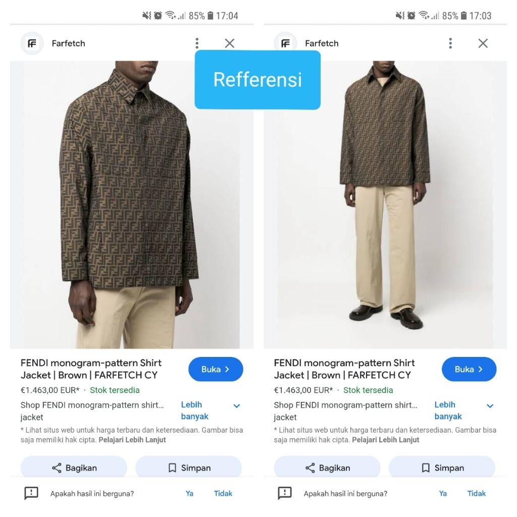 jaket fendi trucker monogram preloved